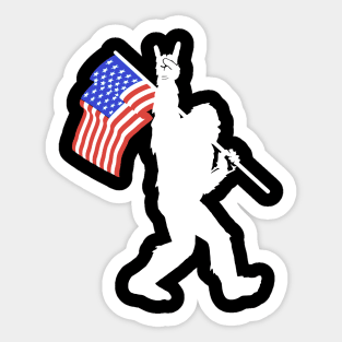 American Flag Bigfoot Sticker